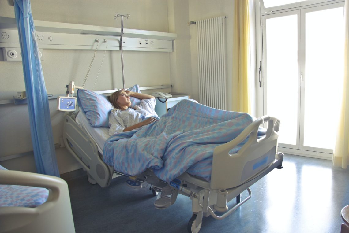 Woman in A Hospital Bed