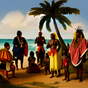 A family of Zulus being re-constituted by a Hawaiian Kahuna