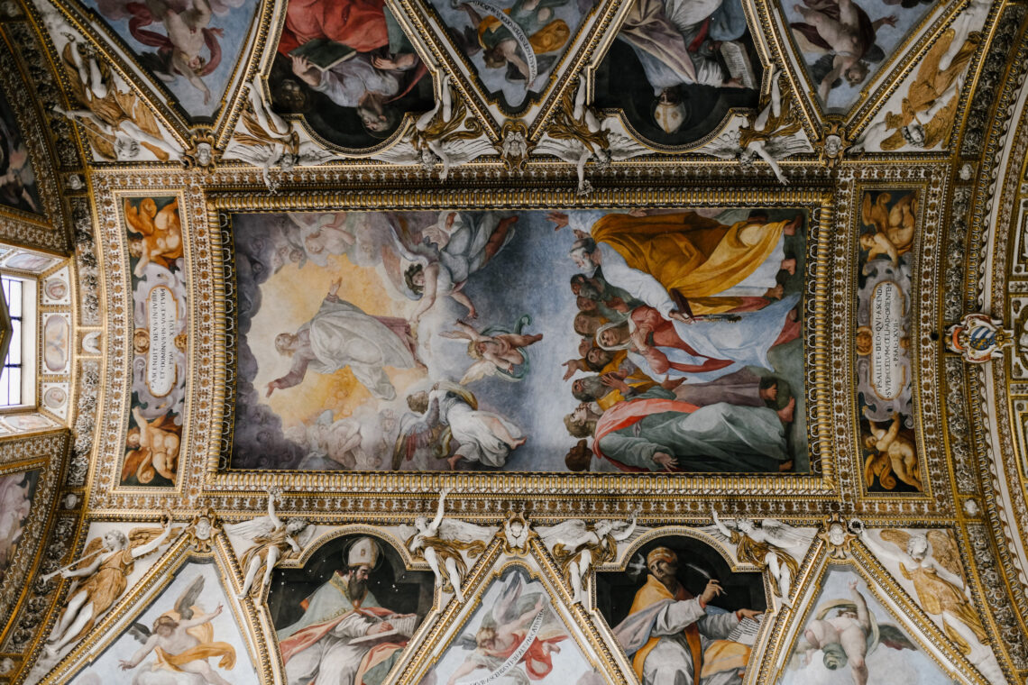 A decorative ceiling