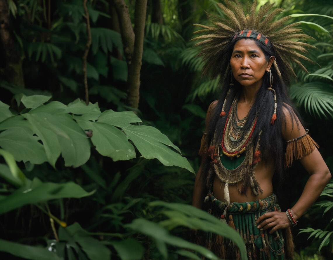 A female native shaman.