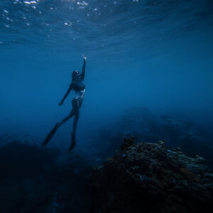 An underwater diver.