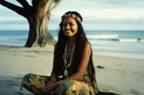 A young happy Hawaiian Kahuna