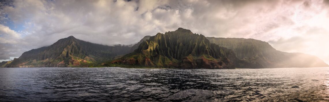 Hawaiian island from the sea