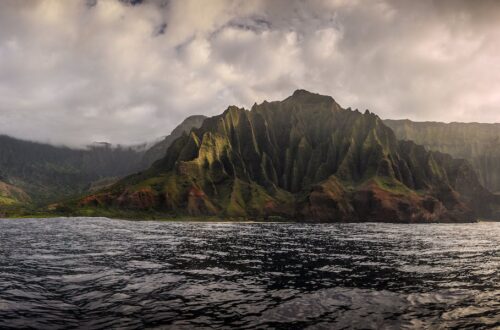 Hawaiian island from the sea